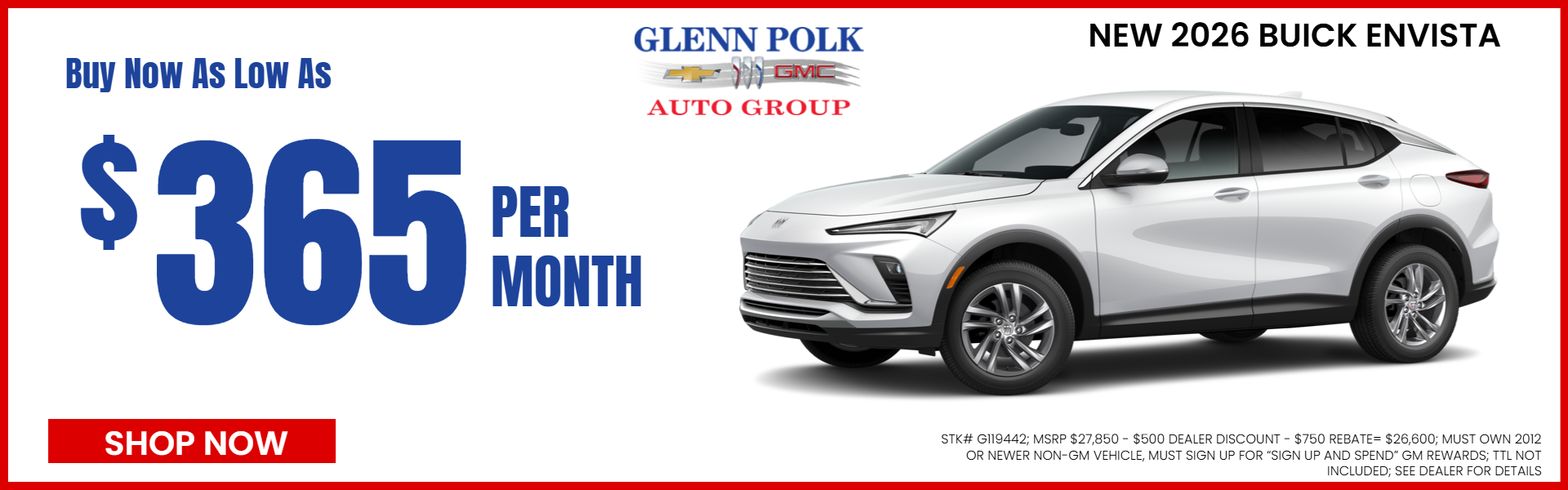 ENVISTA OFFERS FROM GLENN POLK CHEVROLET BUICK GMC